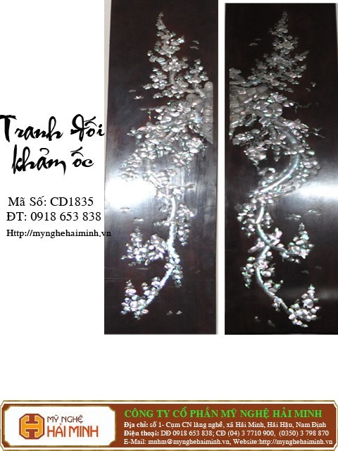 Tranh đối khảm ốc - mã số TRA1835