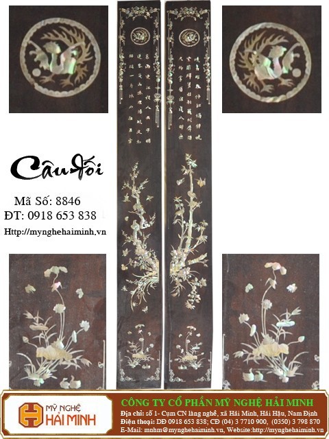 Câu đối khảm ốc - Mã số: CĐ8846