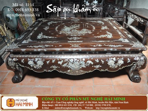 Sập gụ khảm ốc liên chi - Mã số: SAP8114