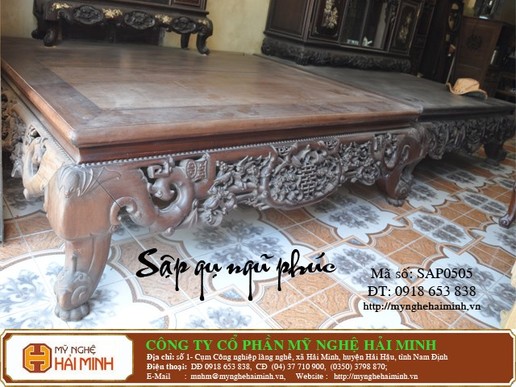 Sập gụ Ngũ Phúc - Mã số: SAP0505