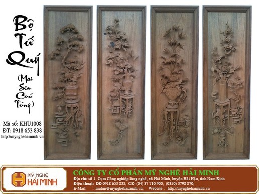 Bộ Tứ Quý Mai Sen Cúc Tùng - mã số: TQ1008