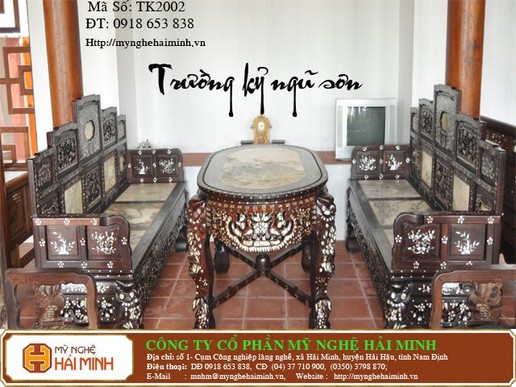 Trường kỷ ngũ sơn khảm ốc tứ diện - mã số : TK2002