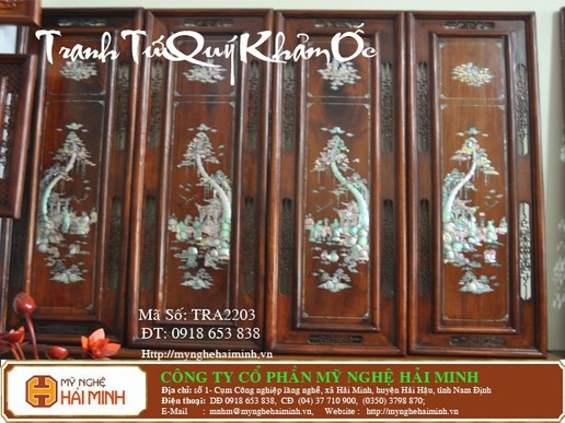 Tranh Tứ Quý Khảm Ốc - Mã số: TRA2203