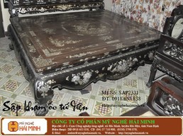 Sập gụ khảm ốc tứ diện -  Mã số:  SAP2331