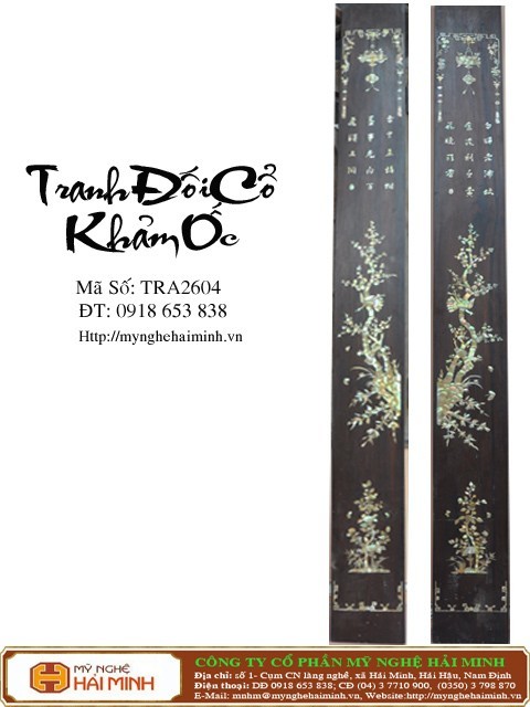 Tranh đối cổ khảm ốc -  Mã số TRA2604