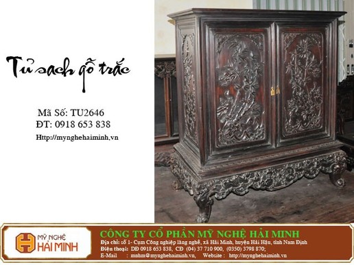 Tủ sách gỗ trắc -  Mã số TU2646