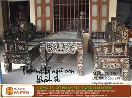 Trường kỷ ngũ sơn khảm ốc tứ diện -  Mã số TK3202