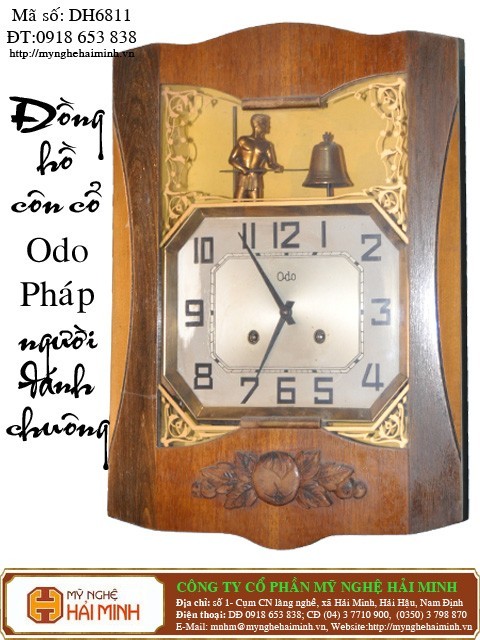 Đồng hồ cổ  Odo Pháp - người gõ chuông -  Mã số DH6811