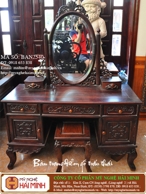 Bàn trang điểm gỗ Trắc Thái Lan - Mã số BAN2640
