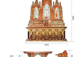 Bộ Bàn Thờ Thiên Chúa cao cấp tại gia đình-  Mã số BO2423