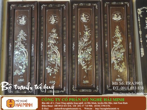 Bộ tranh tứ quý khảm ốc  -  Mã số TRA3903