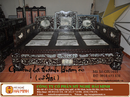 Giường Ba Thành khảm ốc cỡ đại -  Mã số GIU1614