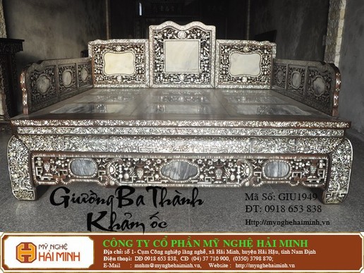 Giường Ba Thành khảm ốc  -  Mã số GIU1949