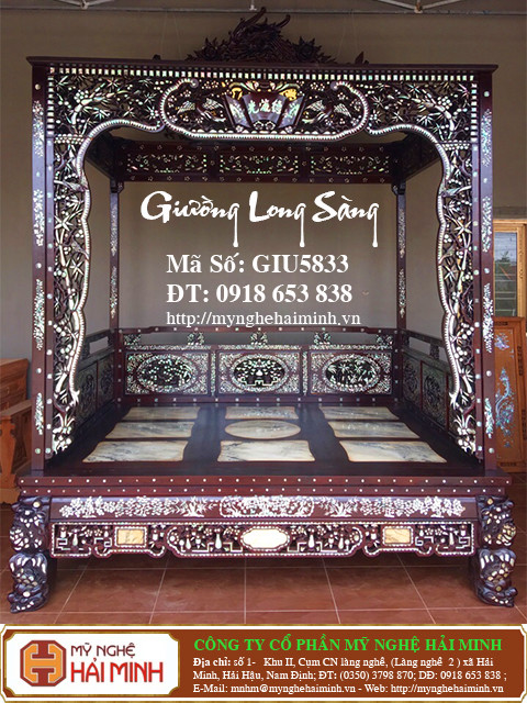Giường Long sàng khảm ốc - Mã số : GIU5833