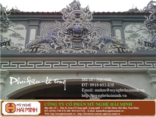 Phù Điêu Các kiểu mẫu bằng Xi Măng  -  Mã số NH3806