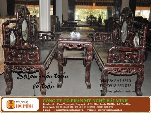 Salon móc trúc gỗ trắc  -  Mã số SAL5510