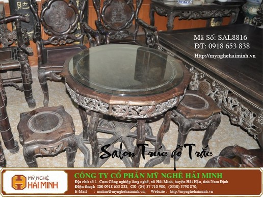 Salon trúc gỗ trắc -  Mã số SAL8816