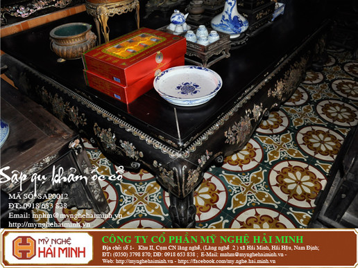 Sập gụ khảm ốc cổ - Ma số SAP0012