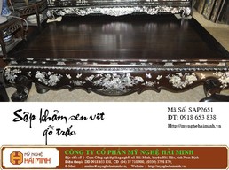 Sập khảm sen vịt gỗ trắc -  Mã số SAP2651