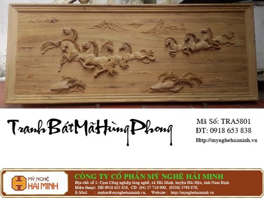 Tranh Bát Mã Hùng Phong  -  Mã số TRA5801
