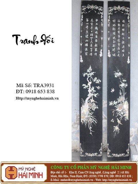 Tranh đối khảm ốc cổ -  Mã số TRA3931