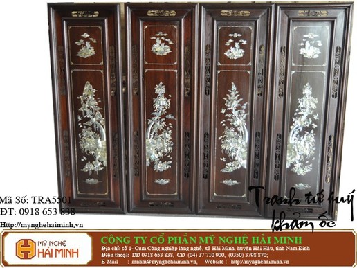 Tranh tứ quý khảm ốc -  Mã số TRA5501