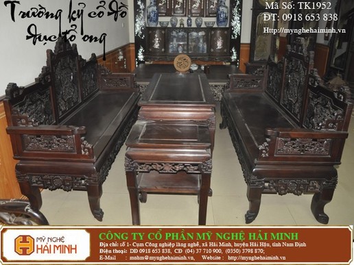 Trường kỷ Cổ Đồ đục tổ ong -  Mã số TK1952