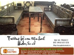 Trường kỷ con tiện huế khảm ốc cổ  - Mã số: TK8822