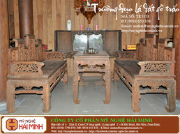 Trường kỷ đục lá dắt gỗ trắc cao cấp - Mã số TK5558