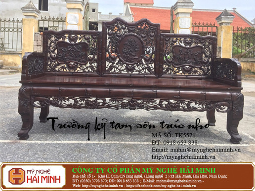 Trường kỷ tam sơn đục trúc nho - Mã số TK5571