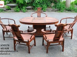 Bộ bàn ghế uống trà tiếp khách gỗ trắc - mã số: BAN5170