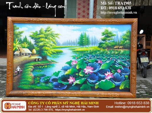 Tranh sơn dầu Làng Sen - Mã số: TRA1905