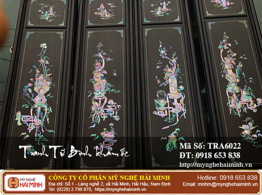 Tranh Tứ Bình khảm ốc - Mã số: TRA6022