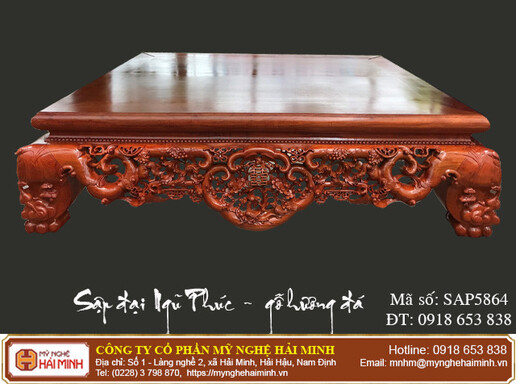 Sập Ngũ Phúc cỡ đại gỗ hương đá - Mã số: SAP5864