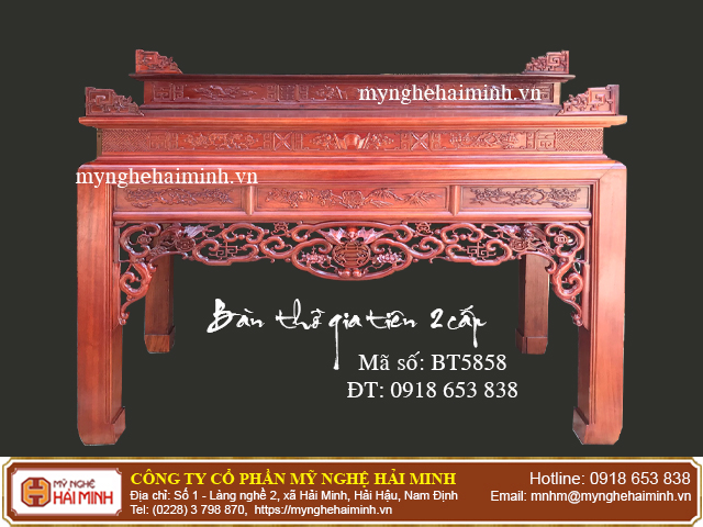 B&agrave;n thờ gia ti&ecirc;n 2 cấp - M&atilde; số: BT5858 - 08