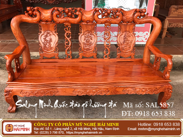 Salong Minh Quốc đ&agrave;o gỗ hương đ&aacute; 02