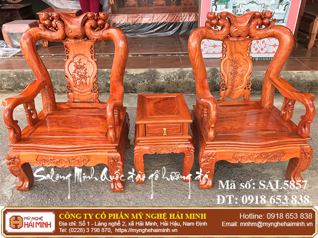 Salong Minh Quốc đ&agrave;o gỗ hương đ&aacute; 04