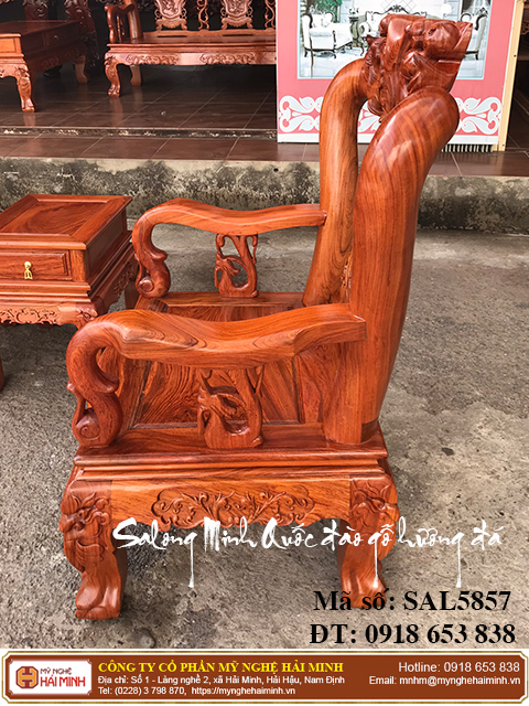 Salong Minh Quốc đ&agrave;o gỗ hương đ&aacute; 06