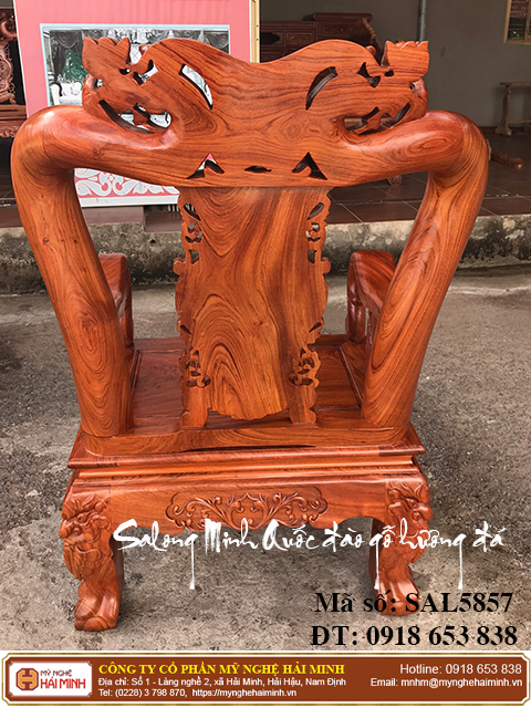 Salong Minh Quốc đ&agrave;o gỗ hương đ&aacute; 05