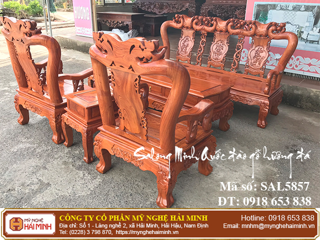 Salong Minh Quốc đ&agrave;o gỗ hương đ&aacute; 09