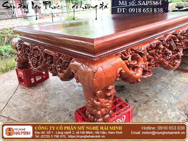 Sập Ngũ Phúc cỡ đại gỗ hương đá - Mã số: SAP5864 - 05