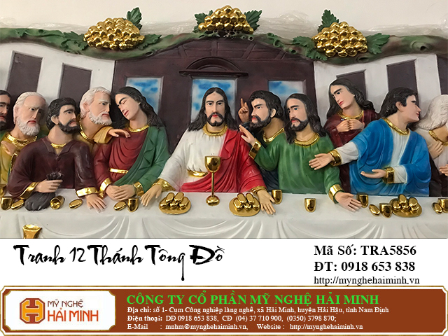 Tranh Tiệc Ly 12 Thánh Tông Đồ, sơn thiếp - Mã số: TRA5856