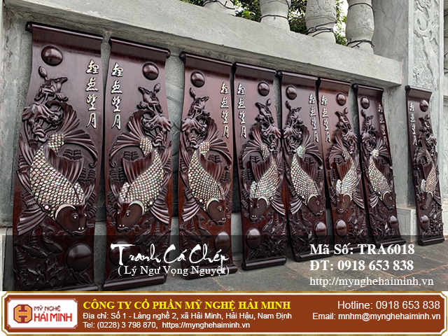 Tranh c&aacute; ch&eacute;p L&yacute; Ngư Vọng Nguyệt - M&atilde; số: TRA6018