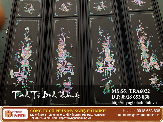 Tranh Tứ Bình khảm ốc - Mã số: TRA6022