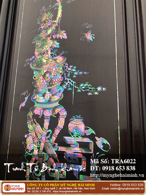 Tranh Tứ Bình khảm ốc - Mã số: TRA6022