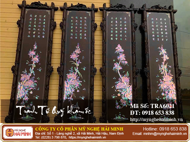 Tranh Tứ Quý khảm ốc - Mã số: TRA6021