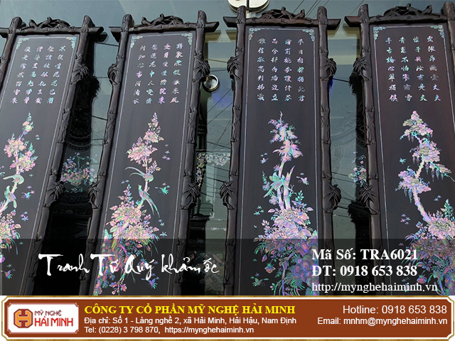 Tranh Tứ Quý khảm ốc - Mã số: TRA6021