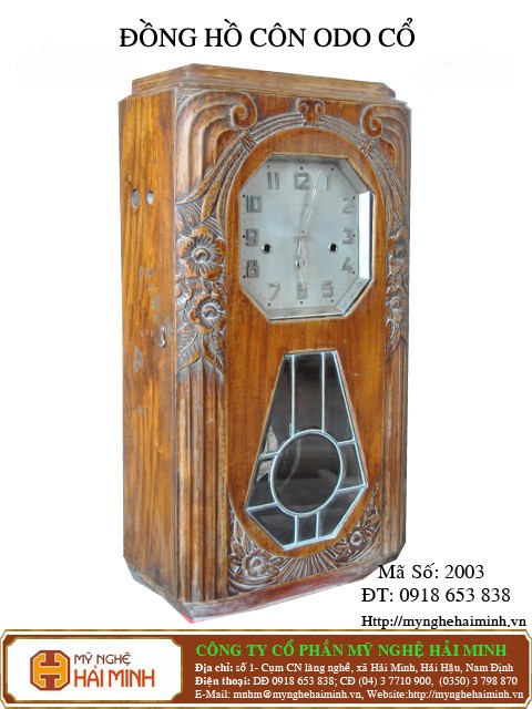 N836: Đồng hồ ODO 24 đời 1954 - 10 gông 10 búa mặt số nổi - Đồng hồ lối  cổ.Vn